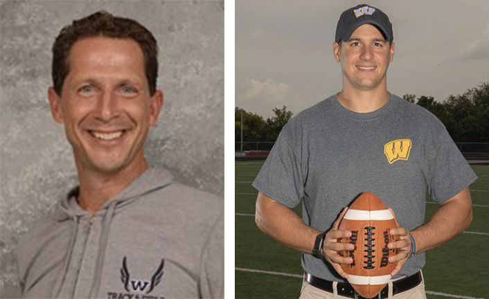 Tim McNeil ’96, head coach for the men’s and women’s track & field and cross country teams, and Brandon Phillian